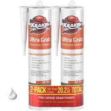 Kraken Bond Ultra Grab Construction Adhesive, 10.1oz 2 Pack - White
