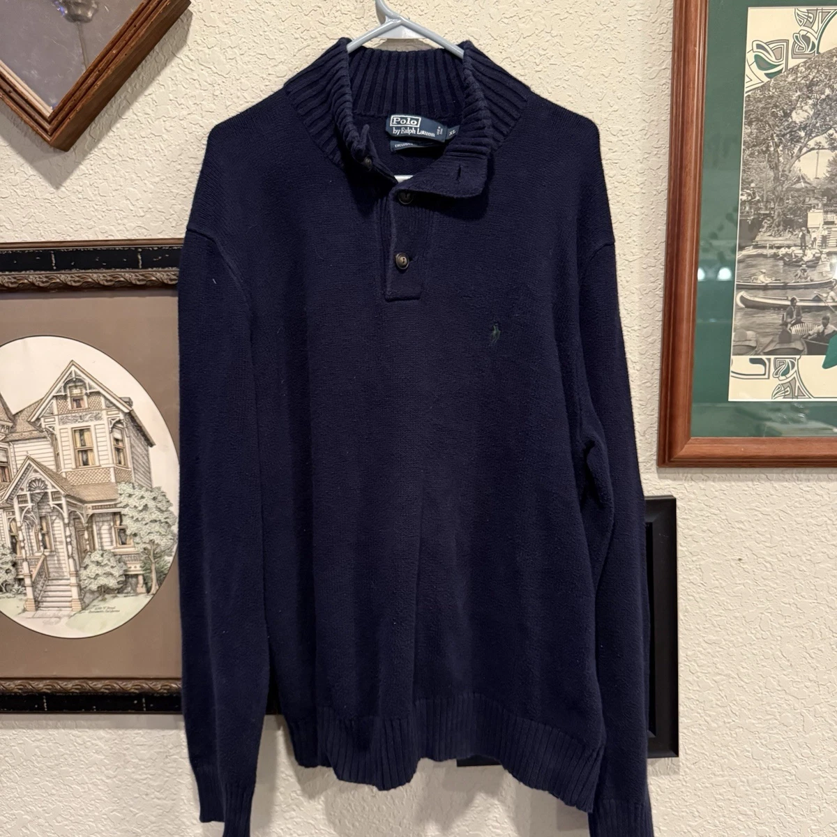 Polo Ralph Lauren Men's Blue 1/2 Zip Features for sale | eBay
