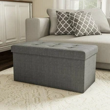 Foot Stool Storage Ottoman Bench with Lid 30 x 15 Home Organization Decor