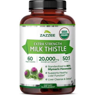 #ad USDA Organic Milk Thistle 50:1 Extract 80% Silymarin Flavonoids 60 Capsules $22.97