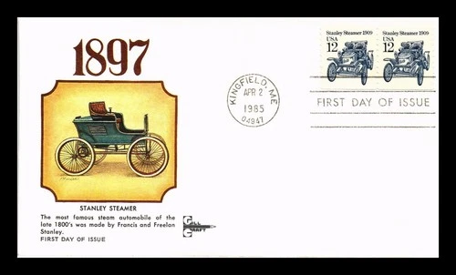 US COVER STANLEY STEAMER TRANSPORTATION SERIES FDC GILL CRAFT CACHET