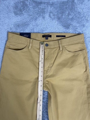 Banana Republic Traveler Pants Mens 34x36 Ochre Yellow Slim Fit Mid Rise Stretch - Picture 6 of 15