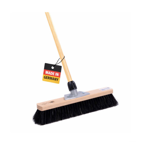 Rosshaar-Naturhaar Kehrbesen 50Cm Breit Lang Mit Stiel Zimmerbesen Besen Weich-image