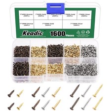 Keadic 1600Pcs Tiny Nails for Wood Crafts, Small Nails, 6mm 8mm 10mm...