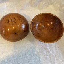 2 Handcrafted Hand Turned Wooden Salad Bowl Signed By Artist 5.5  Diameter