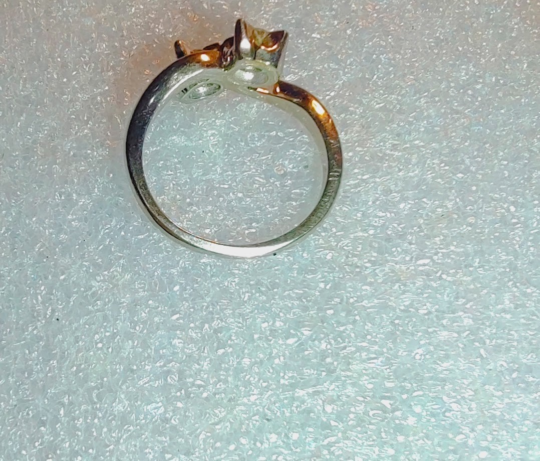 14k solid Gold Geometric Diamond Ring  Modern Des… - image 4