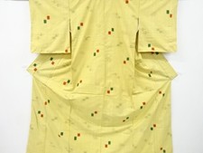 7209502: JAPANESE KIMONO / ANTIQUE KIMONO / SILK / HAND WOVEN TSUMUGI / KASURI P