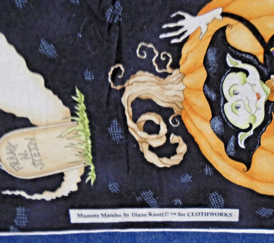 Mummy Mambo Diane Knott Clothworks Halloween Cotton Fabric Panel 42x22 - Image 2 of 2