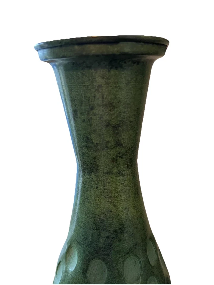 Jarrón de piso de metal verde de 24 pulgadas de alto contenedor de playa casa recipiente decoración del hogar Foto 3 de 4