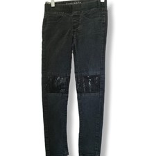 Roebuck  Co. Size 8 Girls Sequin Knee Black Jeggings