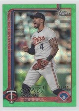 2025 Topps Chrome Logofractor Edition Green Refractor 34/99 Carlos Correa 18ye