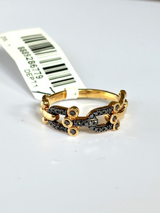 Authentic Rarities Carol Brodie Gold Plated 1 5Ctw Diamond Horseshoe Link Ring Black 7 Nwt