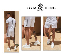 Image of Gym King Mens Aventus Shorts Snow Marl Designer Jogger fleece Sweat Short New