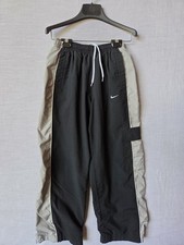 Vintage Y2K Nike Insulated Track Pants Large 14-16 Boys Black Gray Zip Up Ankle