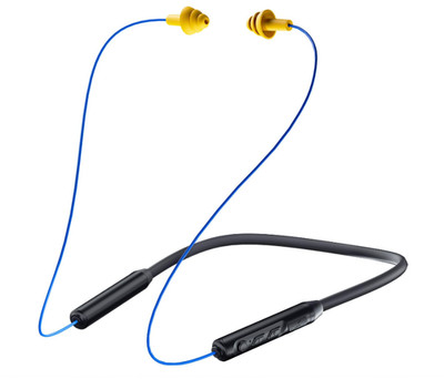 Basic Pro Wireless Bluetooth In-Ear Neckband Earplug Earbuds Controls IPX5, Blue