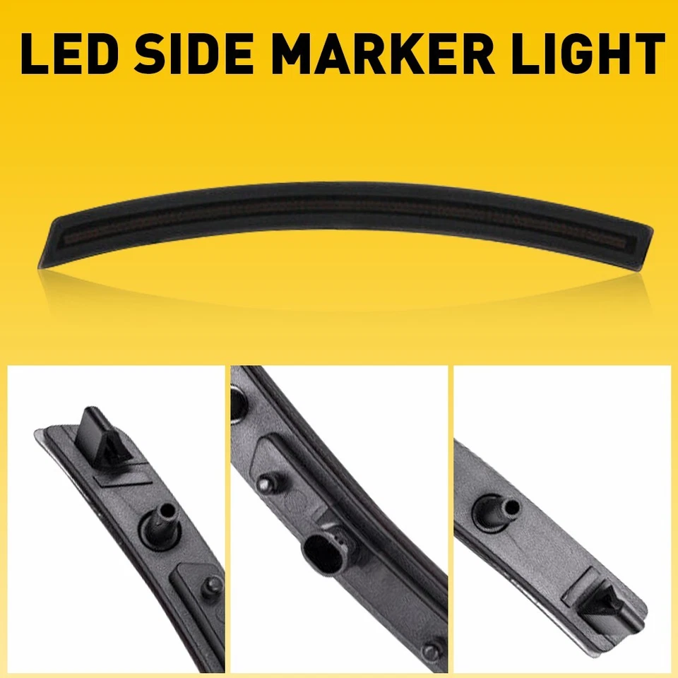 Smoked Front & LED Rear Side Lights Marker Lens For 2014-2019 Chevrolet Corvette - Image 4 of 4