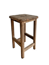 Rustic Country Style Elm and Ash Wood Vintage Antique School Science Lab Stool