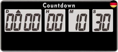 Jayron Retirement Timer 9.999 Tage Digitale Countdown Uhr Laute Alarme,Magnet