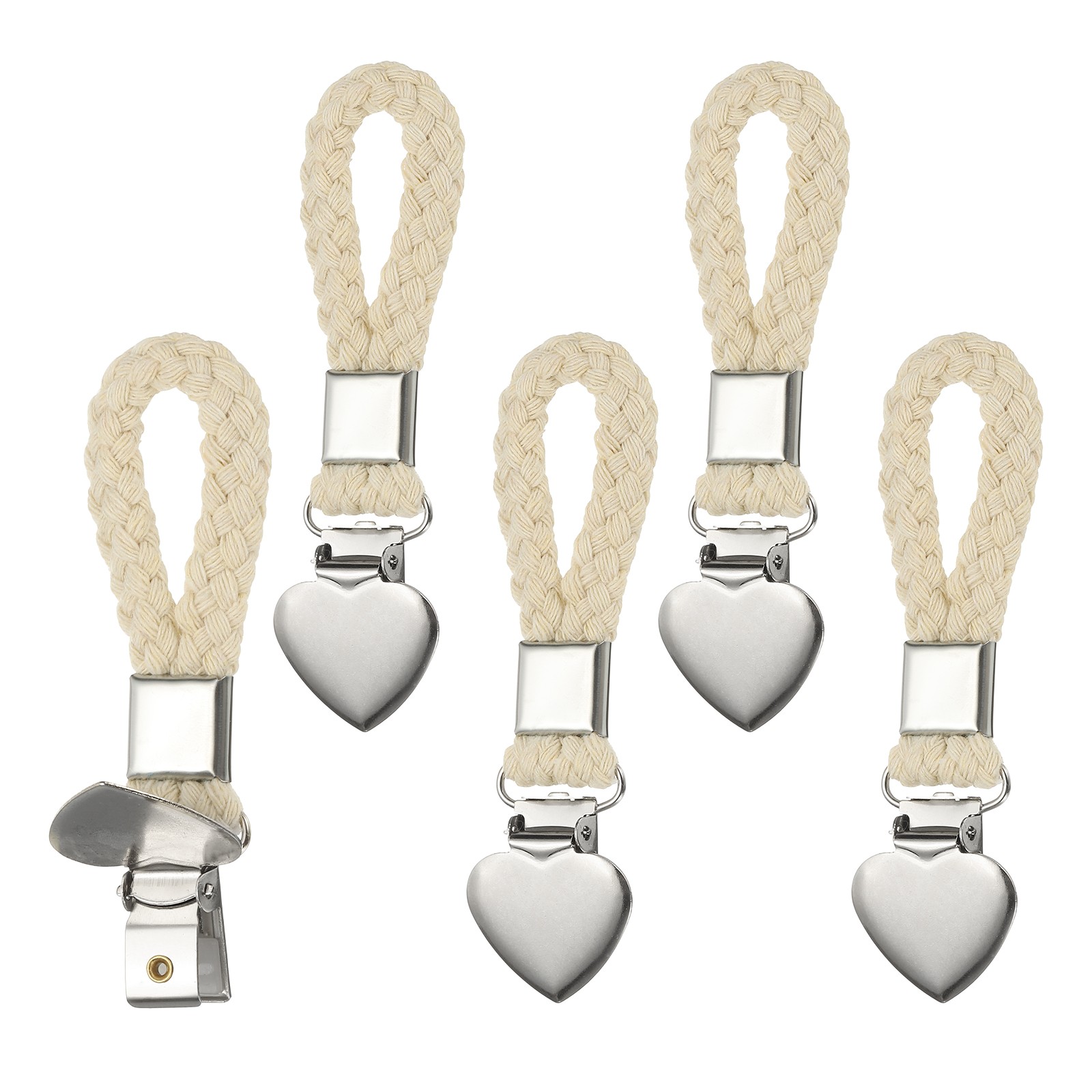 Clips, 1.2" Silver Hand Towel Clip Hooks, Beige