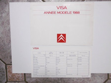 CITROËN VISA nuancier du 01-07-1987 année modèle 1988 en parfait état d'usage