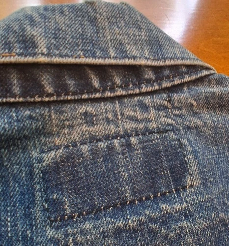 Vintage 60s Levis Big E Type 3 Denim Trucker Jacket Dark Indigo 36 18x24 70505 image 17