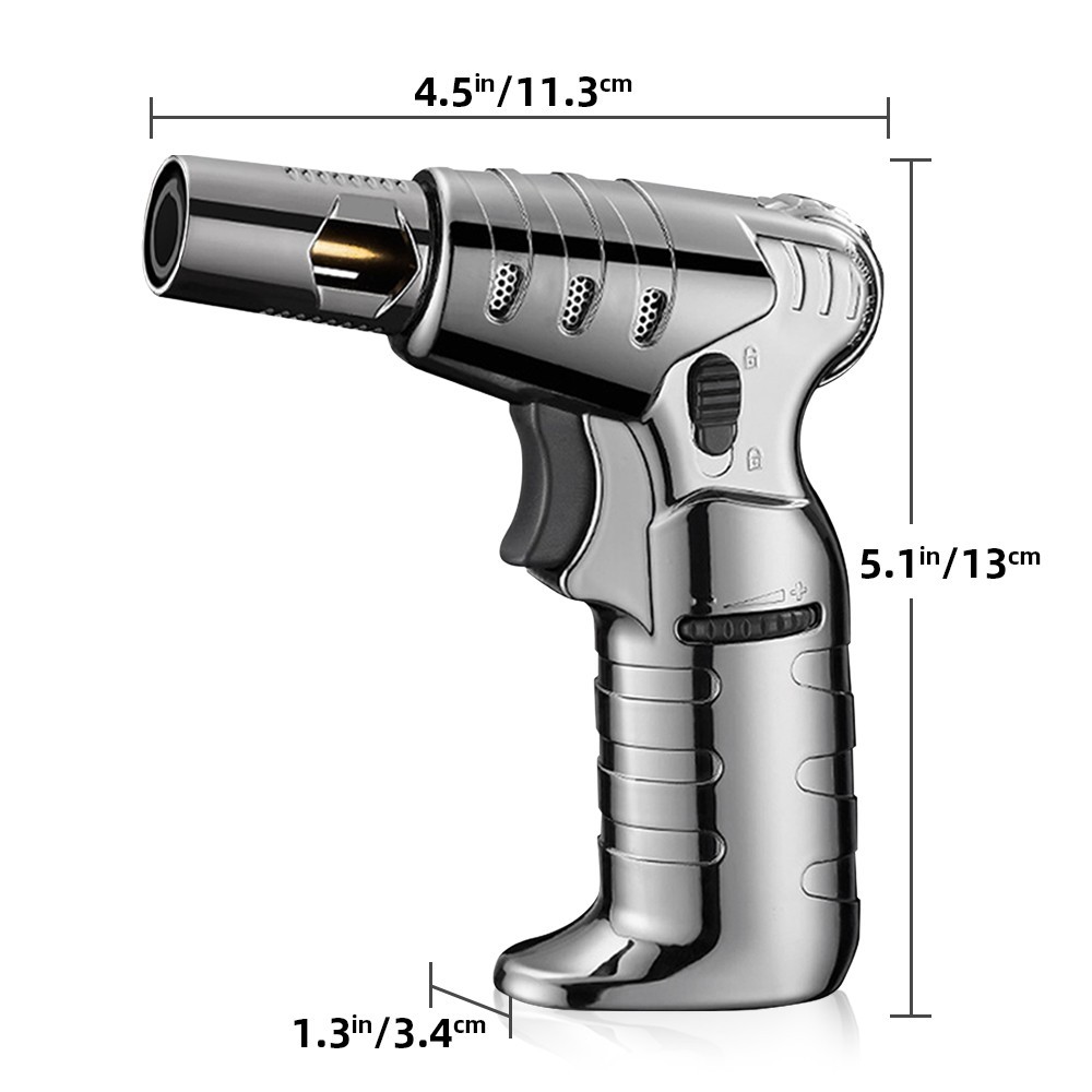 Yaesina Huge-flame Butane Torch Lighter with Safety Flame Lock (Without Gas)