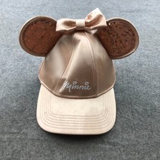 Disney Hat Cap Adjustable Womens Rose Gold Pink Embroidered Minnie Mouse Ears