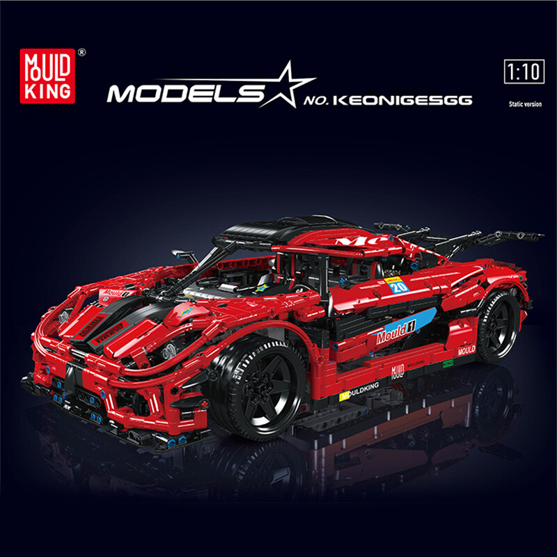 Mould King Sports Racing Car Building Brick Model Red 3063pc Static 13121