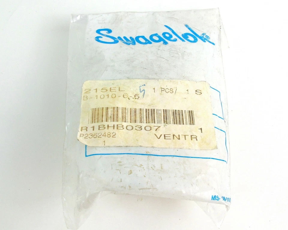 Adaptador conector unión montaje tubo latón Swagelok B-1010-6-6 5/8" tubo OD Foto 2 de 2