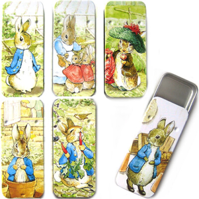 PETER RABBIT SLIDER TIN Beatrix Potter Metall Pillendose Aufbewahrung Schmuck Kinder Geschenk