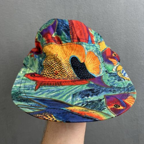 Sombrero de Colección Yo Wear Maxx Boxer 5 Paneles Gorra Patinador Peces Tropicales Diseño Campamento Años 90 - Imagen 2 de 10