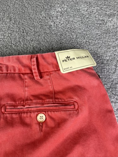 NWT Peter Millar Men’s Sz 42 Sport Red 100% Pima Cotton Flat Front Chino Shorts - Bild 6 von 12
