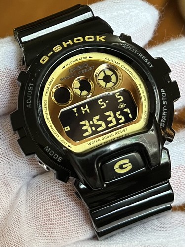 Casio G-SHOCK DW-6900CB-1 1289 Oro Nero Cronografo Allarme Orologio  Digitale Da Uomo | eBay