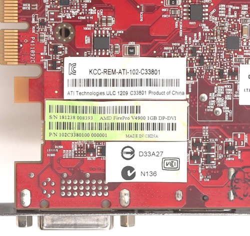 HP AMD FirePro V4900 1GB PCIe Graphics Card W/Heatsink P/N: 654594-001 Tested - Picture 5 of 6