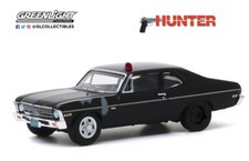 GreenLight 1/64 HOLLYWOOD HUNTER Black 1969 Chevrolet Nova Police Car 44880-D