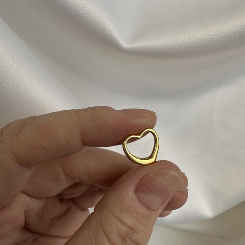 Gold Plated Sterling Silver Floating Heart Pendant Charm - Picture 5 of 7