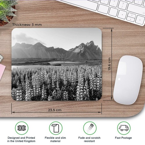 Rectangle Mouse Mat BW - Stokksnes Mountains Iceland #38130 - Bild 2 von 8