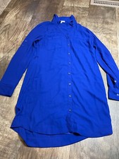 Express The Portofino Shirt Dress Womens XS Blue Button Up Long Sleeve Blue