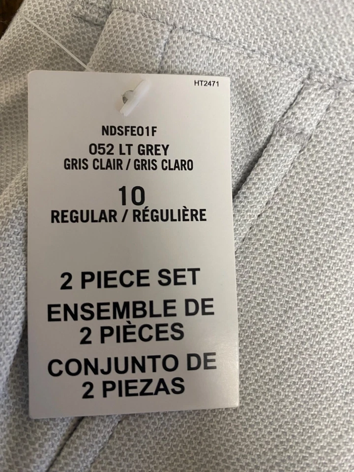 Pantalones de traje plisados delanteros gris pindot Nautica Big Boys talla 12 nuevos con etiquetas (solo pantalones) Foto 4 de 4