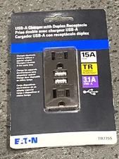 Eaton USB Charger Duplex Receptacle Power Outlet Electrical Oil Rubbed Bronze