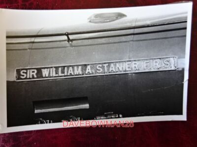 PHOTO  NAMEPLATE - LMS CORONATION NO 46256 - SIR WILLIAM A. STANIER F.R.S.