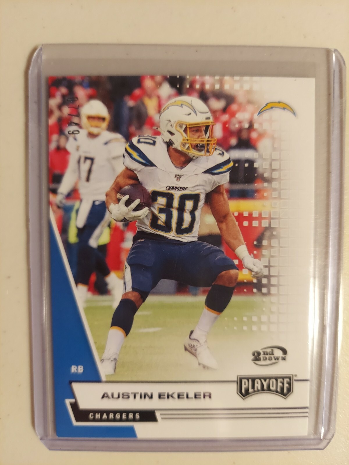 2020 Panini Playoff 2nd Down 7/49 Austin Ekeler #98 Chargers SP 