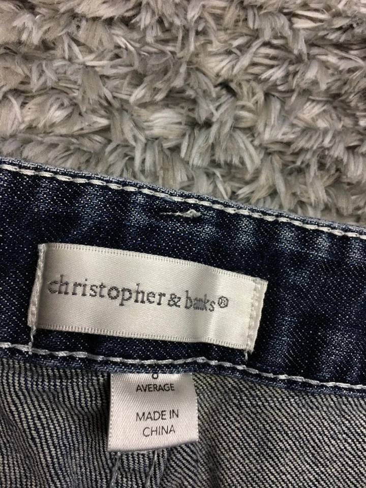 Christopher & Banks 短牛仔裤女式 8 码 AVG 蓝色深水洗牛仔布 — 第 4/4 张图片