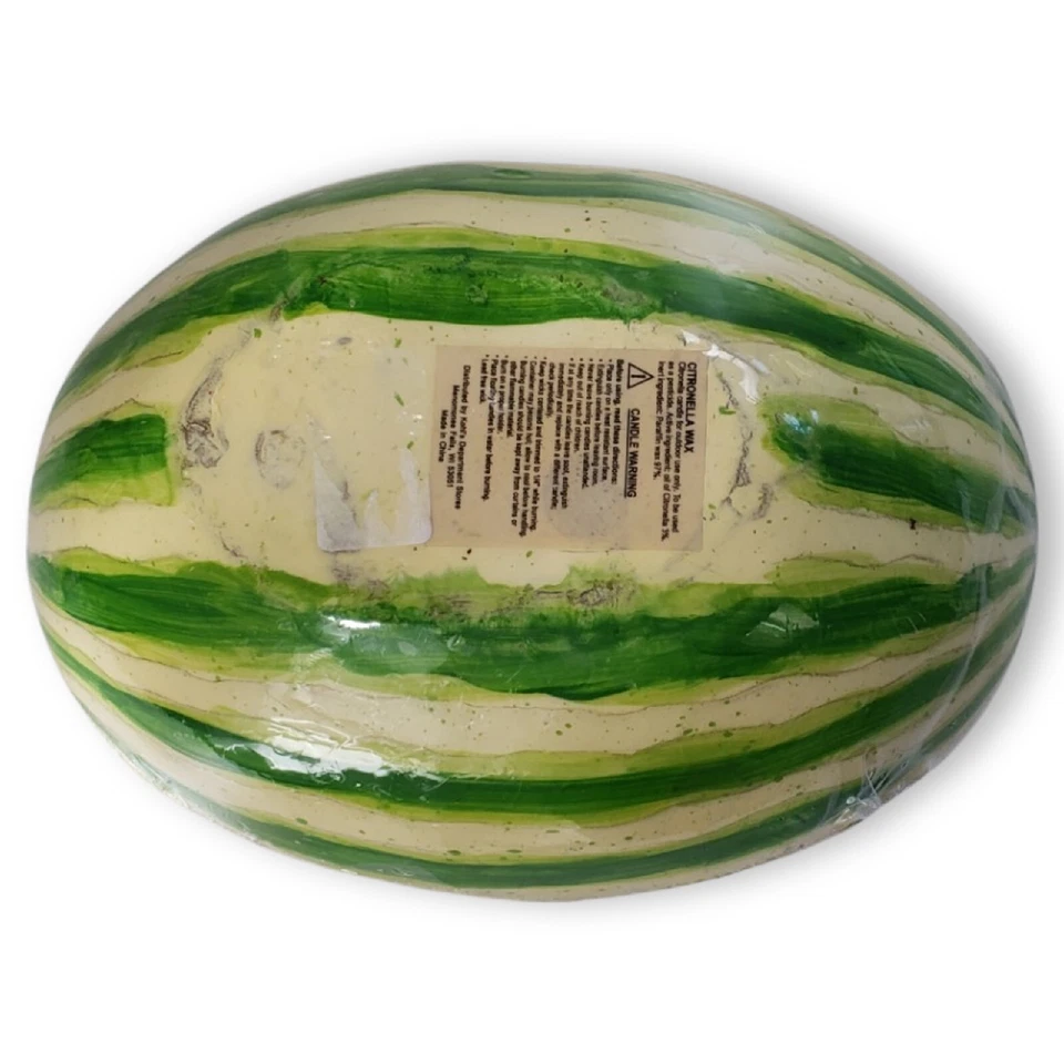 Half Watermelon 2 Wick Citronella Wax Candle NEW 3⅜" H x 7¼" L x 5" W - Image 4 of 4
