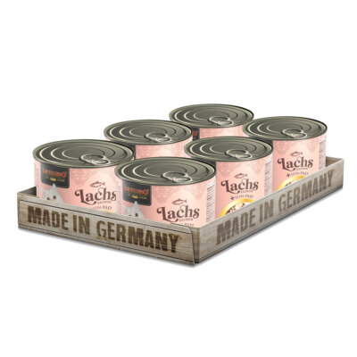 LEONARDO Lachs + extra Filet Katzenfutter nass Getreidefrei | 6 x 200 g