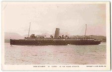 New Steamer St Tudno Menia Straits - Vintage L & N W Real Photo Postcard X04