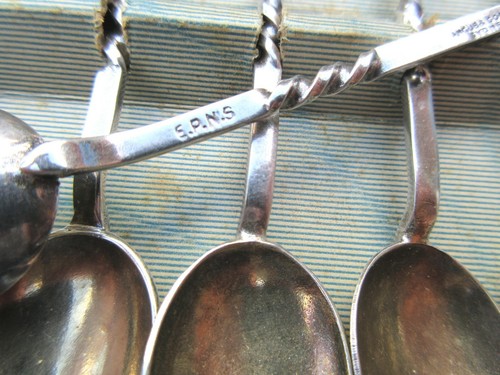 Cased set 6 Vintage Angus & Coott Sydney EPNS Silver Plated Spoons HV Duntroon - Picture 8 of 12