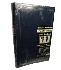 Pioneer Photo Album 200 Pocets 4"X6" 4X12 Panoramic Bi-Directional Blue Leather