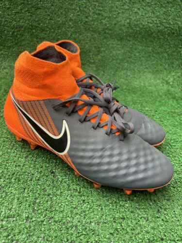 Nike Magista OBRA II Elite FG Gray Orange Soccer Cleats Mens Size 7.5 AH7308-080