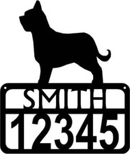 Briard Personalized Dog Sign with Name & House Numbers - Made in USA
